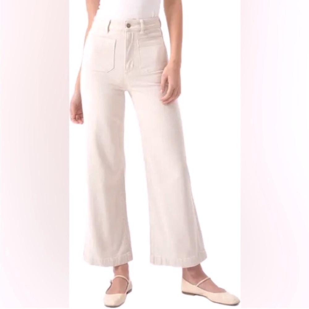 ROLLA’s Sailor Wide Leg High Rise White Jean Pants SIZE 25